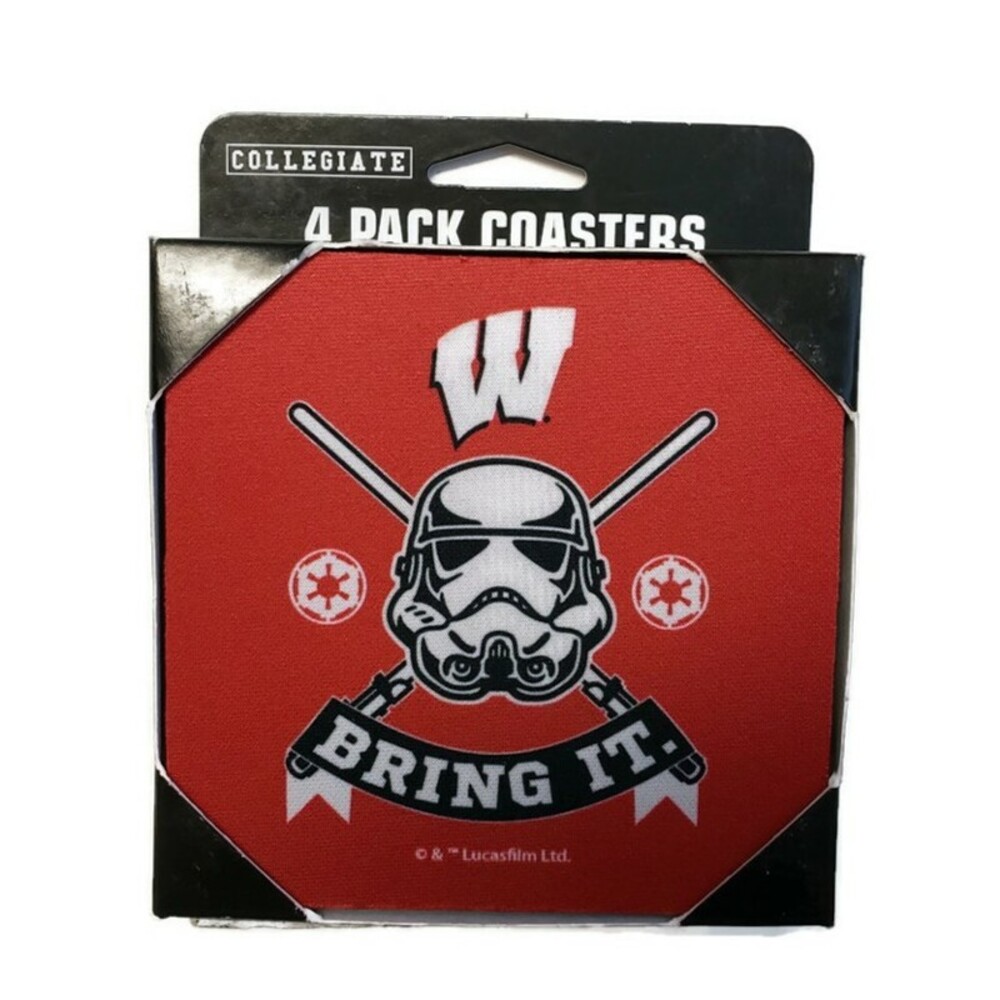Storm Trooper Coasters Wisconsin Badgers Lot of 2 Packs Parties Tailgating Dorms - Picture 4 of 5